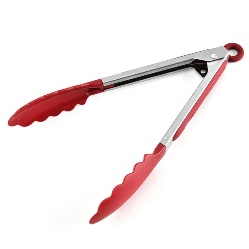 Stainless steel Nylon Kitchen Tongs BBQ Clip Salad Bread Cooking Food Serving Tongs Kitchen Tools High-quantity Food Clip