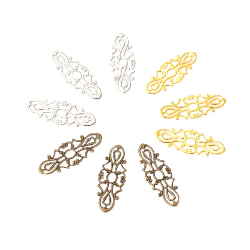 20Pcs Flower Filigree Wraps Connectors Metal Crafts Gift Decoration DIY Findings 38*15mm image 2