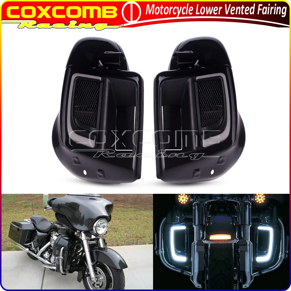 Motorcycle Lower Leg Vented Warmer Fairing For Harley Touring Road King Street Glide FLHX CVO Limited FLHTKSE Freewheeler FLRT