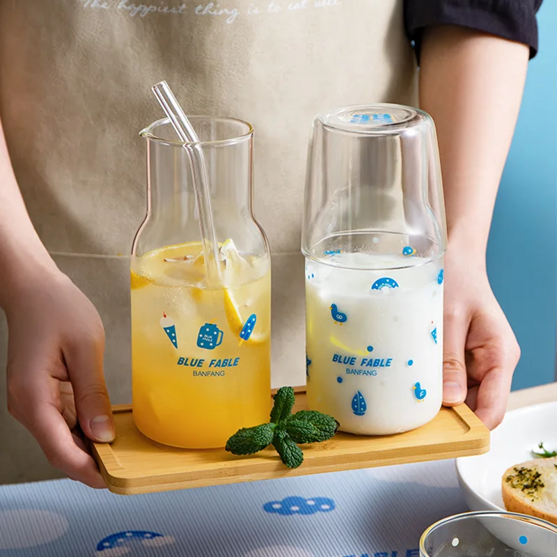 

2-Piece Glass Water Cup, 500ml Plus, 275ml, Home Restaurant, Convenient, Convenient, Fruit, Cold Drink, Tea, Juice, Milk