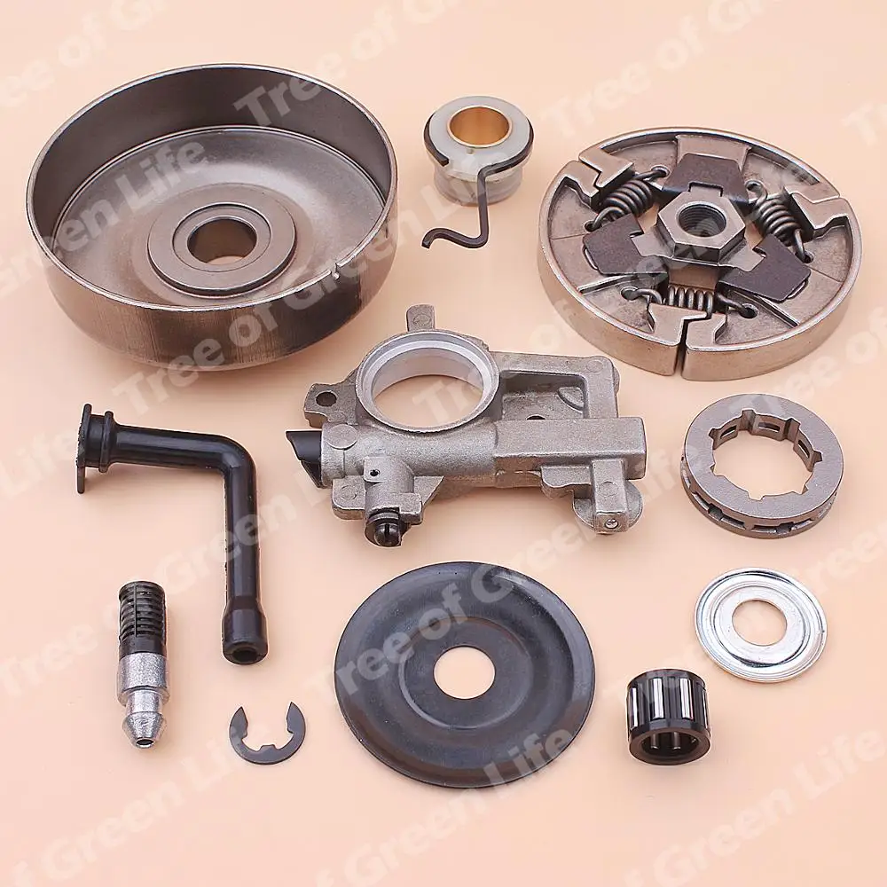 Llanta de tambor de piñón de embrague de 3/8 "-7 para Stihl MS660 066 064 MS640 MS661, Kit de línea de filtro de engranaje helicoidal para bomba de aceite, motosierra 1122 160 2900