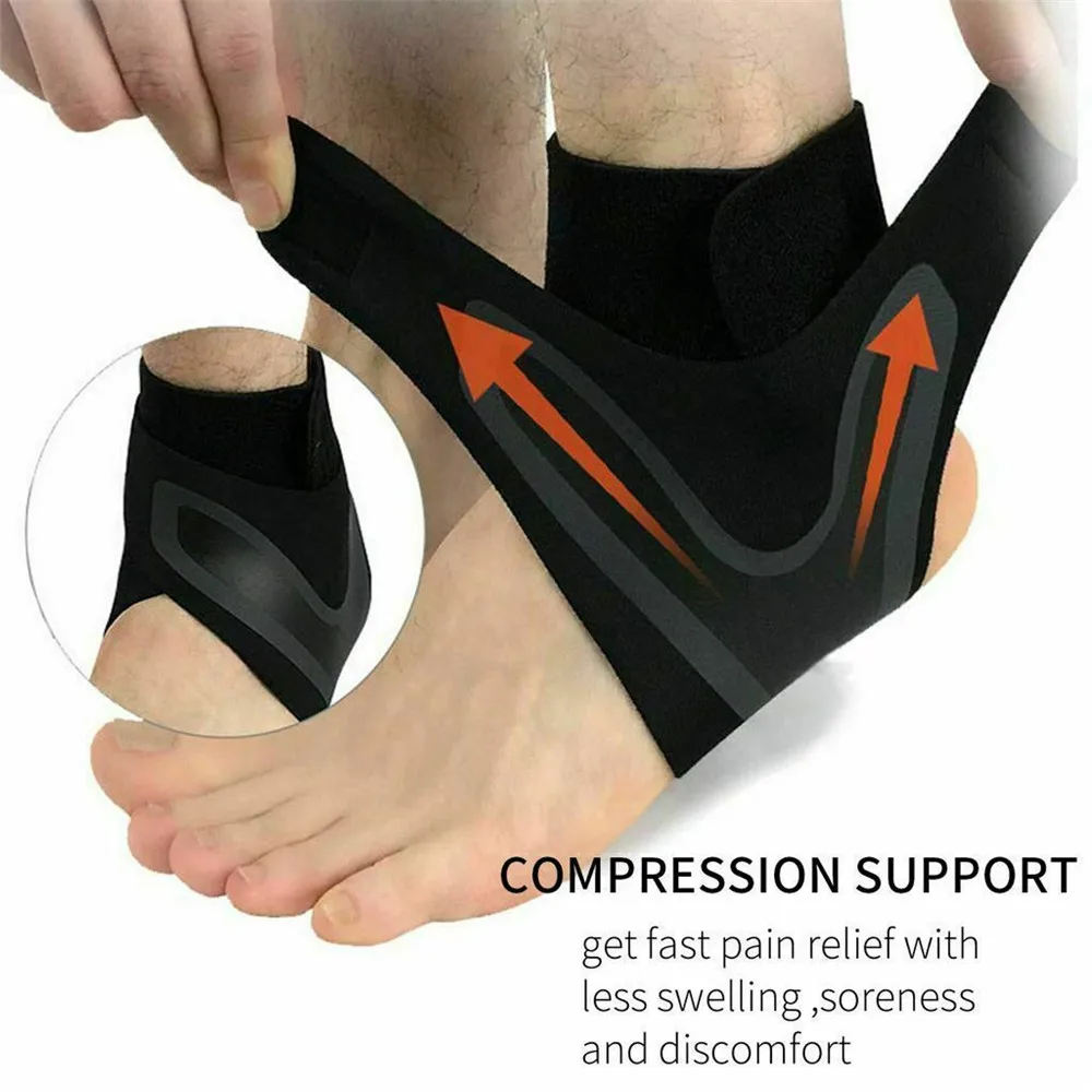 1pc Ankle Brace Support Compression Sleeve Elastic Plantar Fasciitis Pain Relief Foot Bandage Protective Wrap Sports Socks