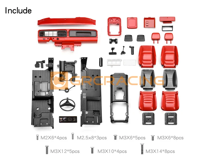 For 1/10 traxxas Trx-4 Bronco Center console/seat/steering wheel Interior Full Set Colors Grc #g161rb #g161rw #g161rr