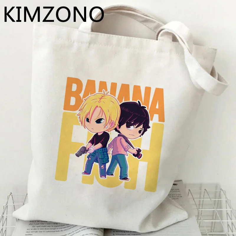 Banana Fish shopping bag grocery reusable shopper bolso bag sacola tote reciclaje woven grab