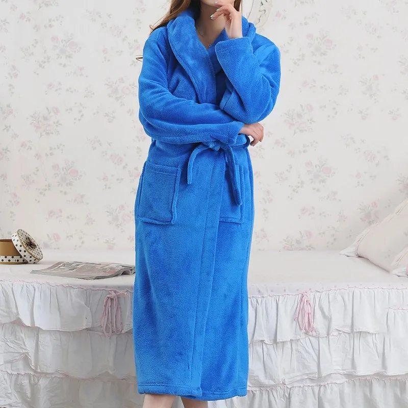 Casual Women Sleepwear Flannel Nightwear Kimono Robe Gown Warm Intimate Lingerie Home Clothes 2021 New Nightdress Homewear