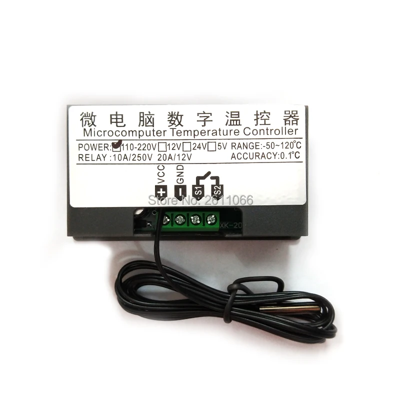 W3230 12V 24V AC110-220V Probe line 20A Digital Temperature Control LED Display Thermostat With Heat/Cooling Control Instrument