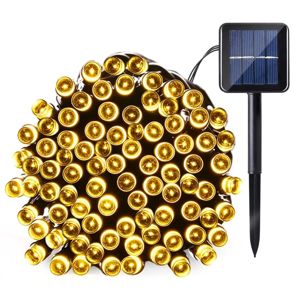 Sale Solar Power LED String Light 100 200 LED Light Sensor Control Waterproof House Garden Party Holiday Christmas Decoration 30