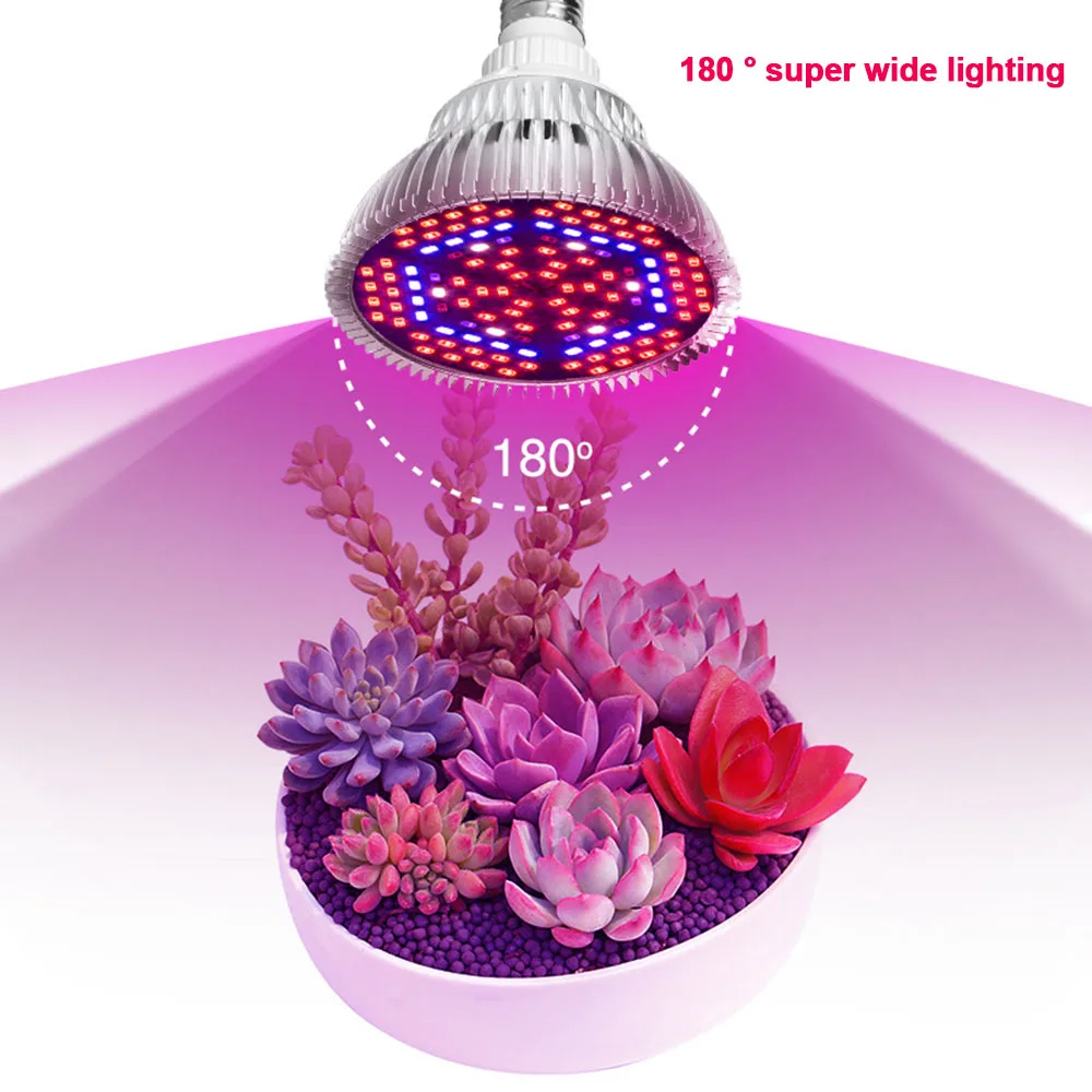 

E27 50W LED Plant Grow Light 5730SMD Full Spectrum Growing Lamp for Indoor Garden Greenhouse Flowers Vegetables Seedling Growth