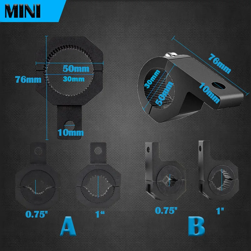 Motorrad halterung Scheinwerfer halterung 4x4 Zubehör Offroad Auto LED Bar Arbeits licht Nebels chein werfer Montage klemme Halter Rohr halterungen – Detail 7