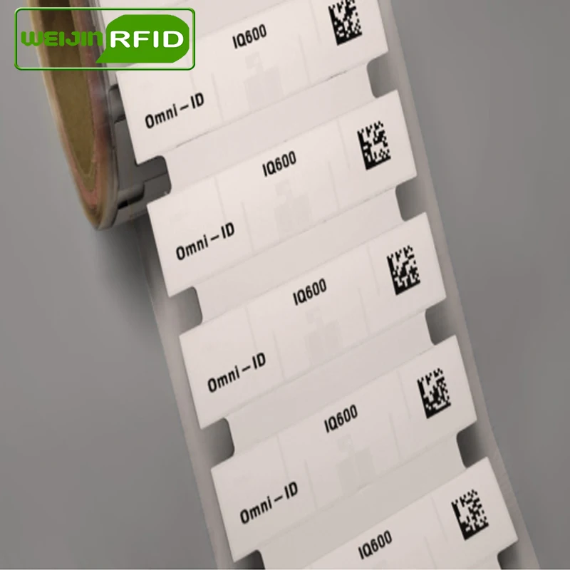 Tag logam fleksibel RFID UHF omni-id IQ600 915m 868mhz Impinj MonzaR6-P 100 buah gratis pengiriman tag RFID pasif sintetis dapat dicetak