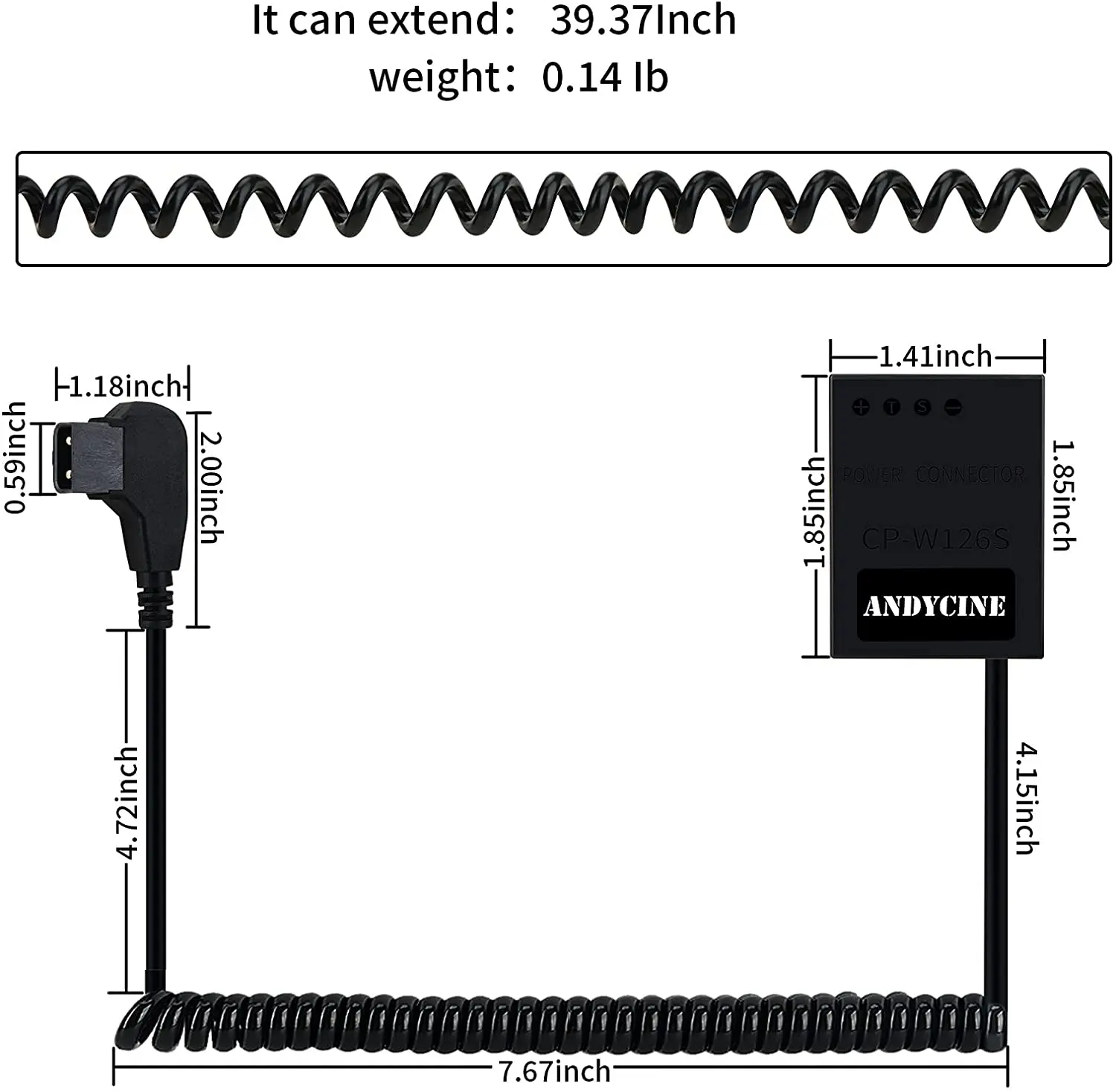 DTap to FUJIFILM CP NP W126S Intelligent Dummy Battery Coiled Cable for  FUJIFILM XT1/XT2/XT3/XT10/XT20/XT30 Cameras