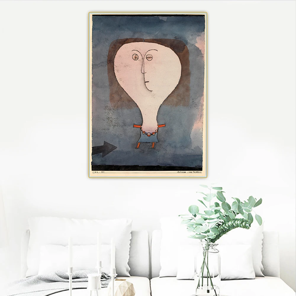 Paul Klee《Fright of a Girl》Canvas Art Oil Painting Aesthetic Artwork Picture Wall Hanging Decor Home Living Room Decoration