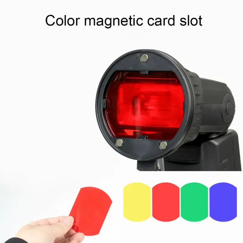 Adaptador de montaje magnético Universal, Reflector de rejilla con 4 filtros de Gel de Color, bola difusora, Control de Flash y Speedlight