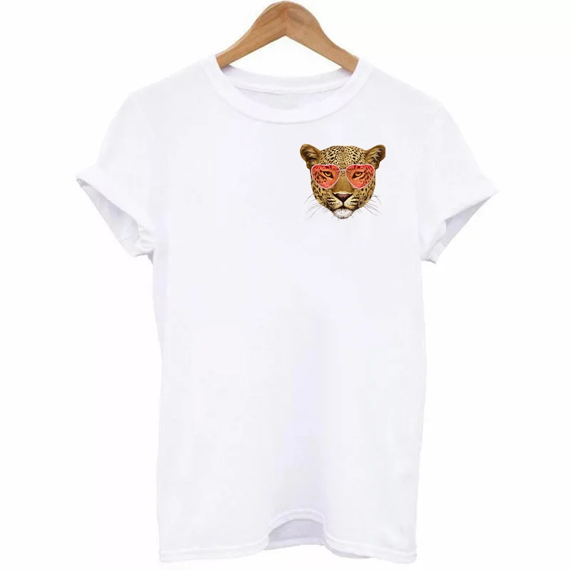 Glasses Leopard Patch Iron-On Transfers For Clothing DIY Washable Man T-Shirt Sticker Animals Ironing Patch Appliqued On Clothes