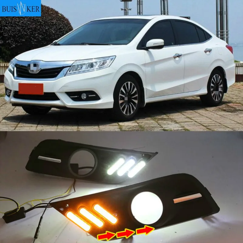 

1set LED Daytime Running Light Front Bumper Turn Signal Lamps Car Fog Light Assembly For Honda CRIDER 2013-2015