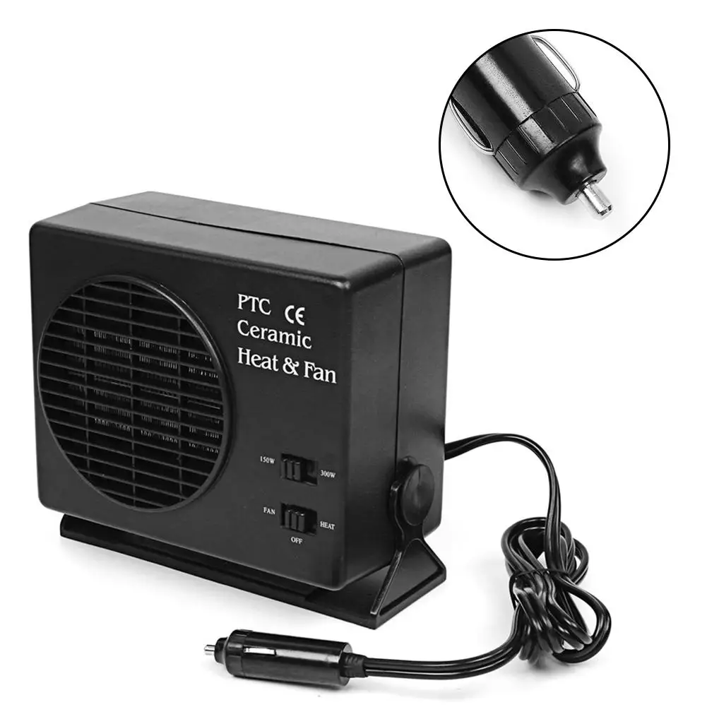 300W/150W 12V Car Fan Heater Switch Ceramic Heating Warmer Defroster Demister Car Electrical Heating Fans Instant Heating