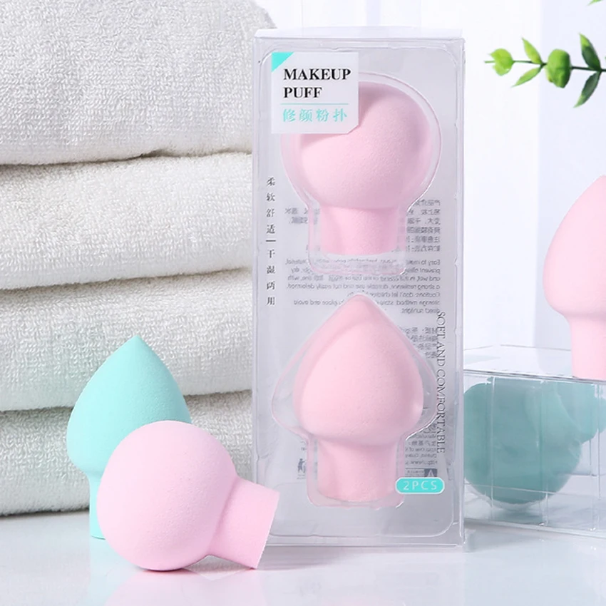 2ชิ้น/เซ็ตนุ่ม Hydrophilic ฟองน้ำแป้งพัฟแต่งหน้าพัฟเครื่องสำอางค์สำหรับสุภาพสตรีคอนซีลเลอร์ BB ครีมพัฟ