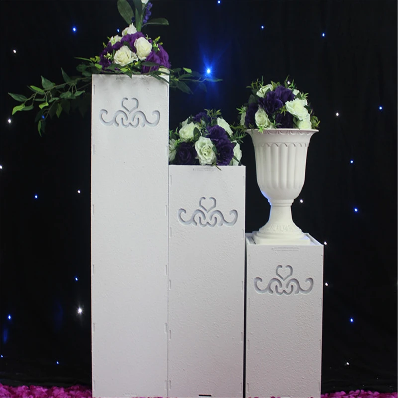 2pcs Wedding road lead frame PVC rectangular Roman column Stage background decoration Home Decoration, Festival Party Supplies