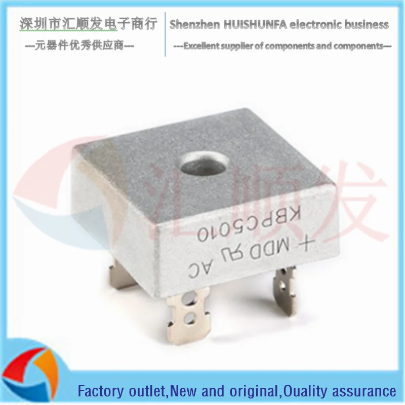 Oryginalny autentyczny kwadratowy most KBPC5010 50A 1000V mostek prostowniczy stos silikonowy prostownik mostkowy