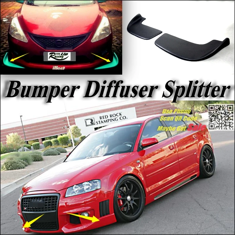 

Splitter Diffuser Bumper Canard Lip For Audi A3 For S3 For RS3 Tuning Body Kit / Car Front Deflector Flap Fin Chin Reduce Body