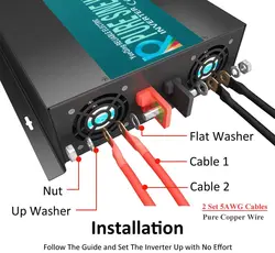 Pure Sine Wave Inverter 3000W Solar Panel Generator Power Supply Voltage Converter 12V/24V/48VDC to 100/110/120V/220V/230/240VAC