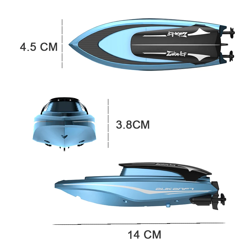 Mini RC Boats High Speed Electronic Remote Control Racing Ship with Led Light Children Competition Water Toys for Kids Gifts