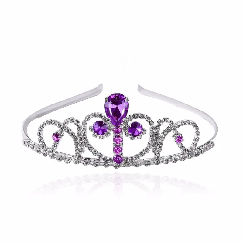 1PC Children Rhinestone Crown Crystal Headband Hair Accessories Princess Hairband Wedding Girl For Party Gift Festival Headdress