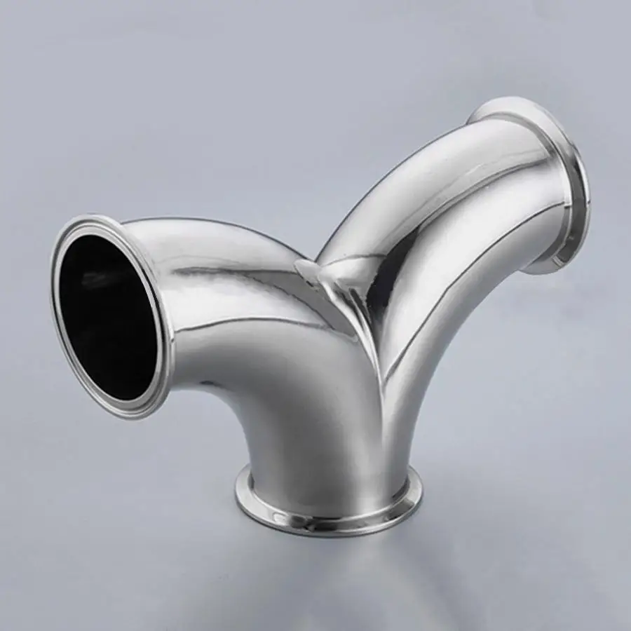 

102mm Pipe OD x 4" Tri Clamp Y-Shaped Elbow 3 Way SUS 304 Stainless Sanitary Fitting Homebrew Beer Wine Diary Product