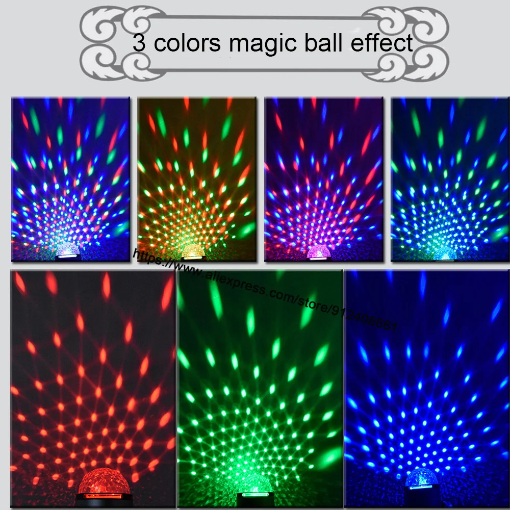 Water Wave Pattern and Magic Ball 2IN1 LED Effect Light 9W RGB Dj Lights Stage KTV Bar Effect Light Sound control Disco Party