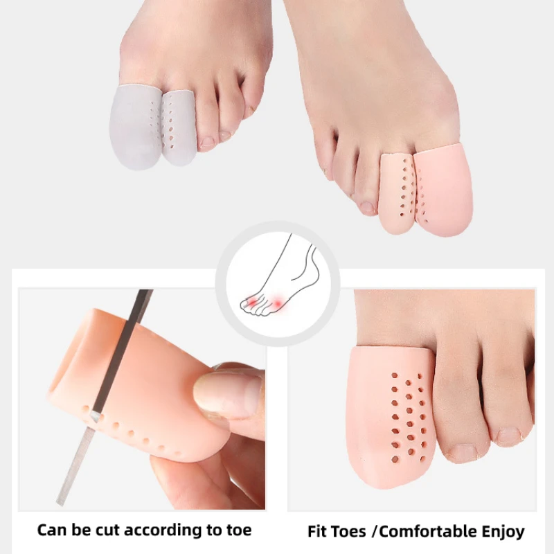 20Pairs تو يغطي سيليكون تو قبعات المضادة للاحتكاك تنفس واقي إصبع القدم يمنع بثور تو قبعات غطاء حامي العناية بالقدم