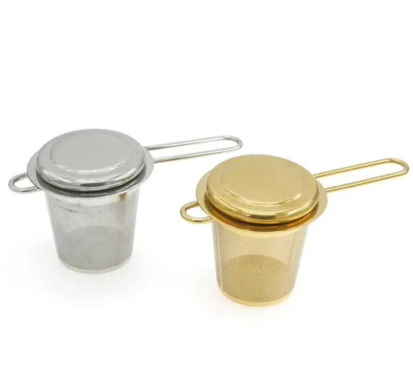 

Stainless Steel Gold Tea Strainer Folding Foldable Tea Infuser Basket for Teapot Cup Teaware Wholesale SN3524