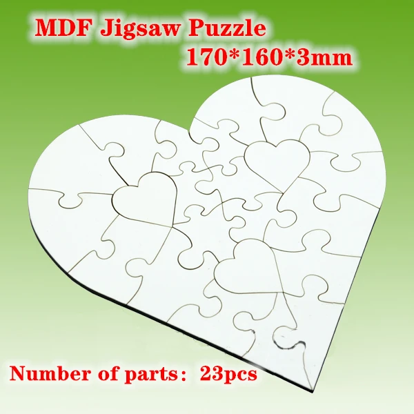 6sheets/lot Sublimation Blank heart Puzzle Photo DIY Craft Jigsaw Puzzle MDF Wood material Heat Press Transfer Print 170*160*3mm