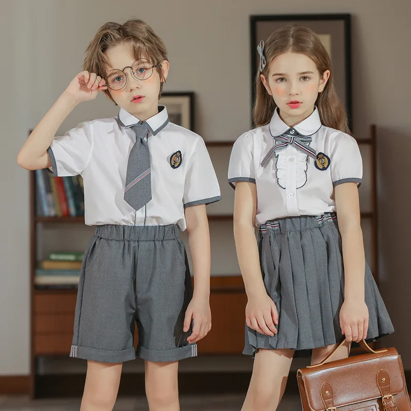 Kinder der Schule Uniformen College Stil Collective Mode Trend Britischen Kostüme Mädchen Röcke Jungen Hosen Shirts 2022 Neue Stil