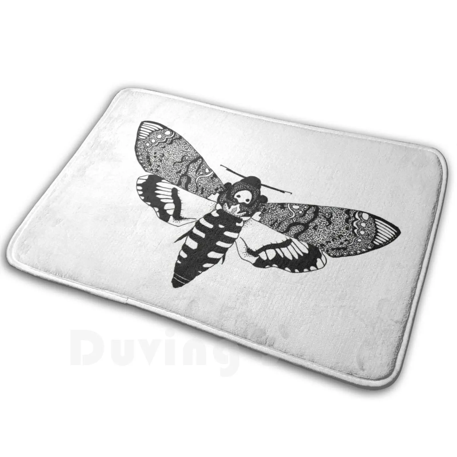 Deaths Head Moth Carpet Mat Rug Cushion Soft Non-Slip Moth Deaths Head Moth Insect Ink Hannibal Lector Silence Of The