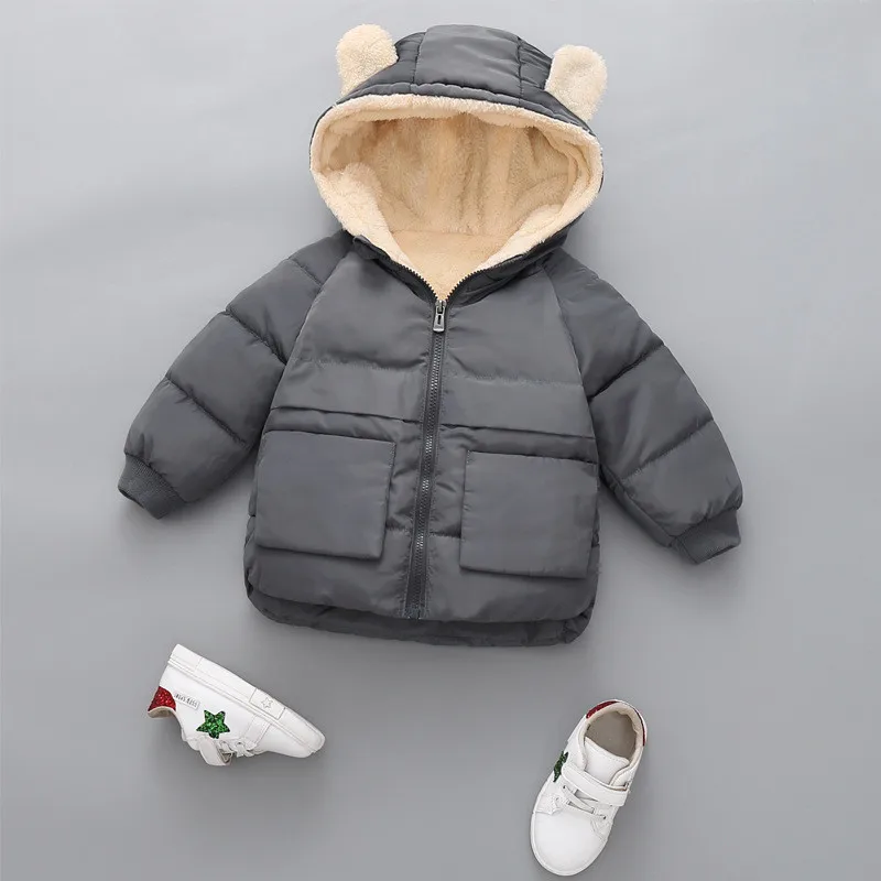 2021 Winter Girls Jackets Autumn Fashion Baby Boys Thick Pocket Jacket Hooded Outerwear Kids Clothes Children Warm Coats Jacket