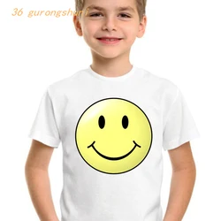 Lustige junge t hemd für mädchen tops nette lächeln print graphic tee mode kinder kleidung kinder kleidung mädchen 8 zu 12 jungen t-shirt