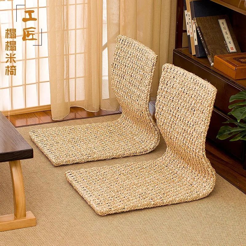 

Japanese-style tatami legless chair straw rattan chair bed computer chair single bay window seat and room chair