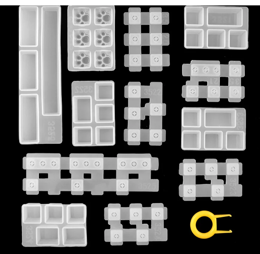 DM175 DIY Keycap Keyboard Keycaps Molds Kit Mechanical Computer PC Gamer Pet Paw Silicone Mould For UV Epoxy Resin Crafts