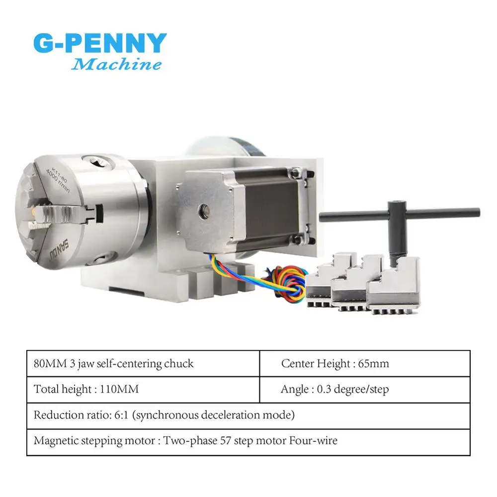 80mm CNC 4th Axis+Tailstock CNC dividing head/Rotation Axis/A axis for Mini CNC router/engraver woodworking engraving machine!