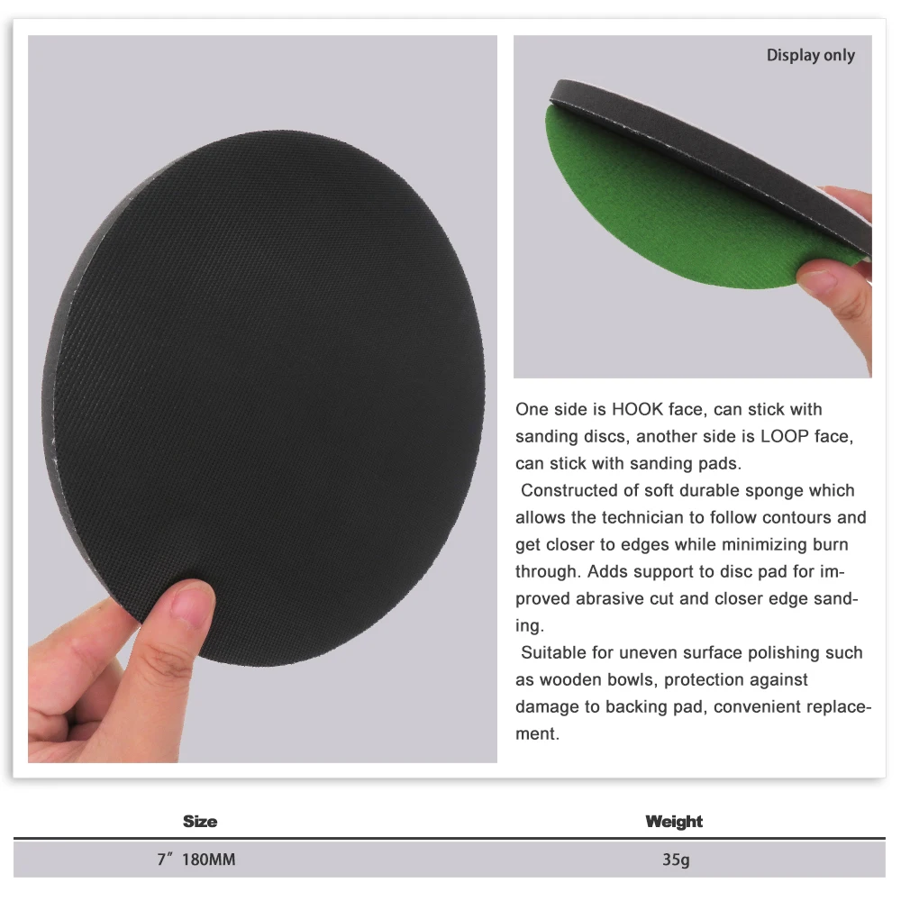 7-Inch Mềm Móc/Vòng Mặt Giao Diện Miếng Lót Xốp Đệm Đệm Miếng Lót Cho Sander Bcaking Miếng Lót Và Chà Nhám đĩa