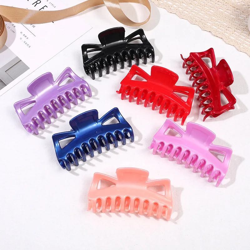 Korean Minimalist Hair Clip Lady Large Disc Hair Grab Plastic Keel Clip Zama Tail Shark Clip Bath Hair Clip Hair Accessories