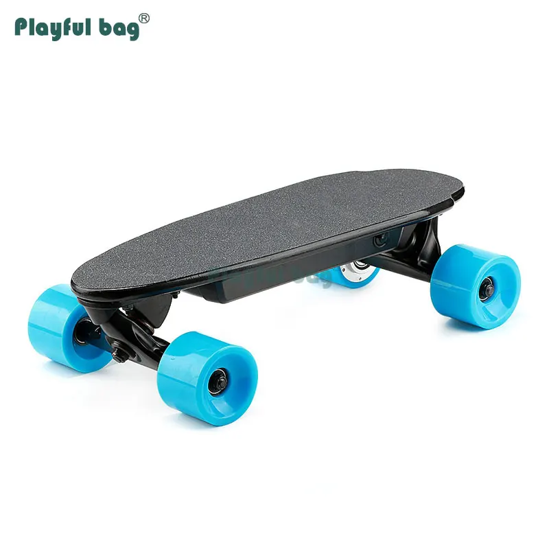 Skateboard con control remoto inteligente, bolsa juguetona, Mini Tabla de pescado, monopatín eléctrico de una sola rueda, cuatro ruedas, AMA87