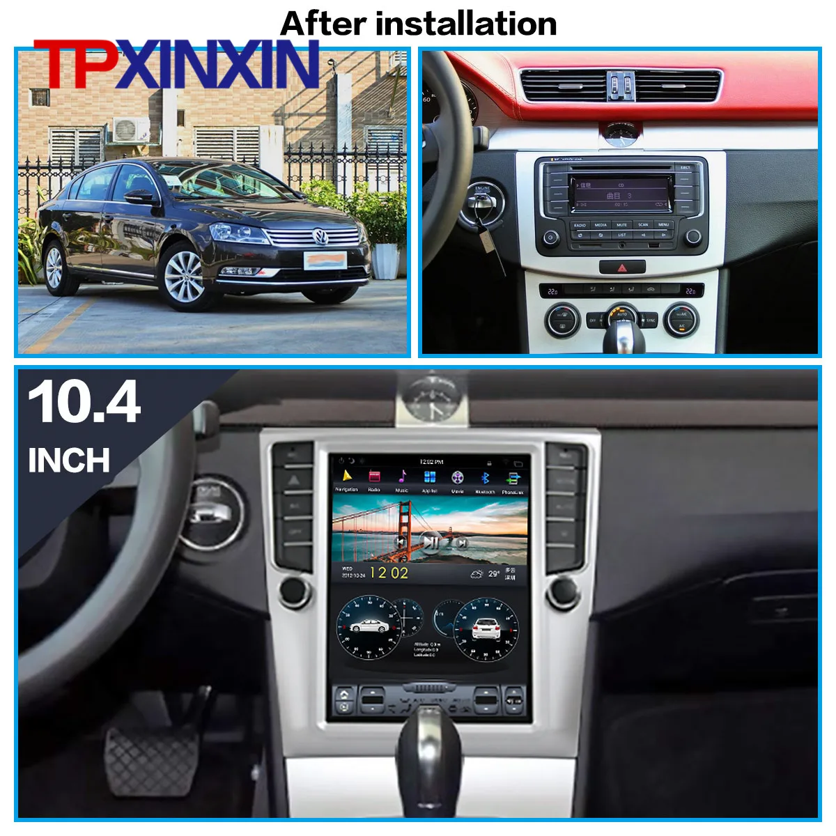 

128GB Android 9.0 Tesla Style for Volkswagen Magotan 2012 - 2016 Carplay GPS Car Navigation Multimedia Video Player Stereo Radio