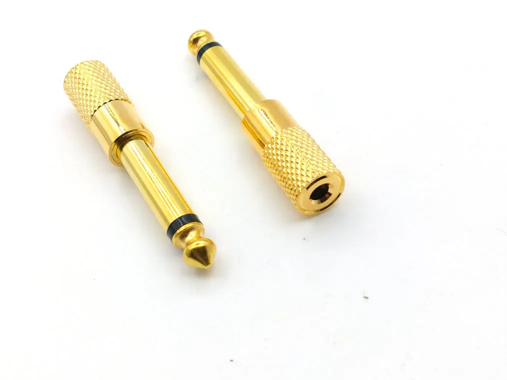 

100pcs 1/4" 6.3 mm Mono Male Jack TS Plug to 1/8 " 3.5 mm Female TRS Audio Adapter connector