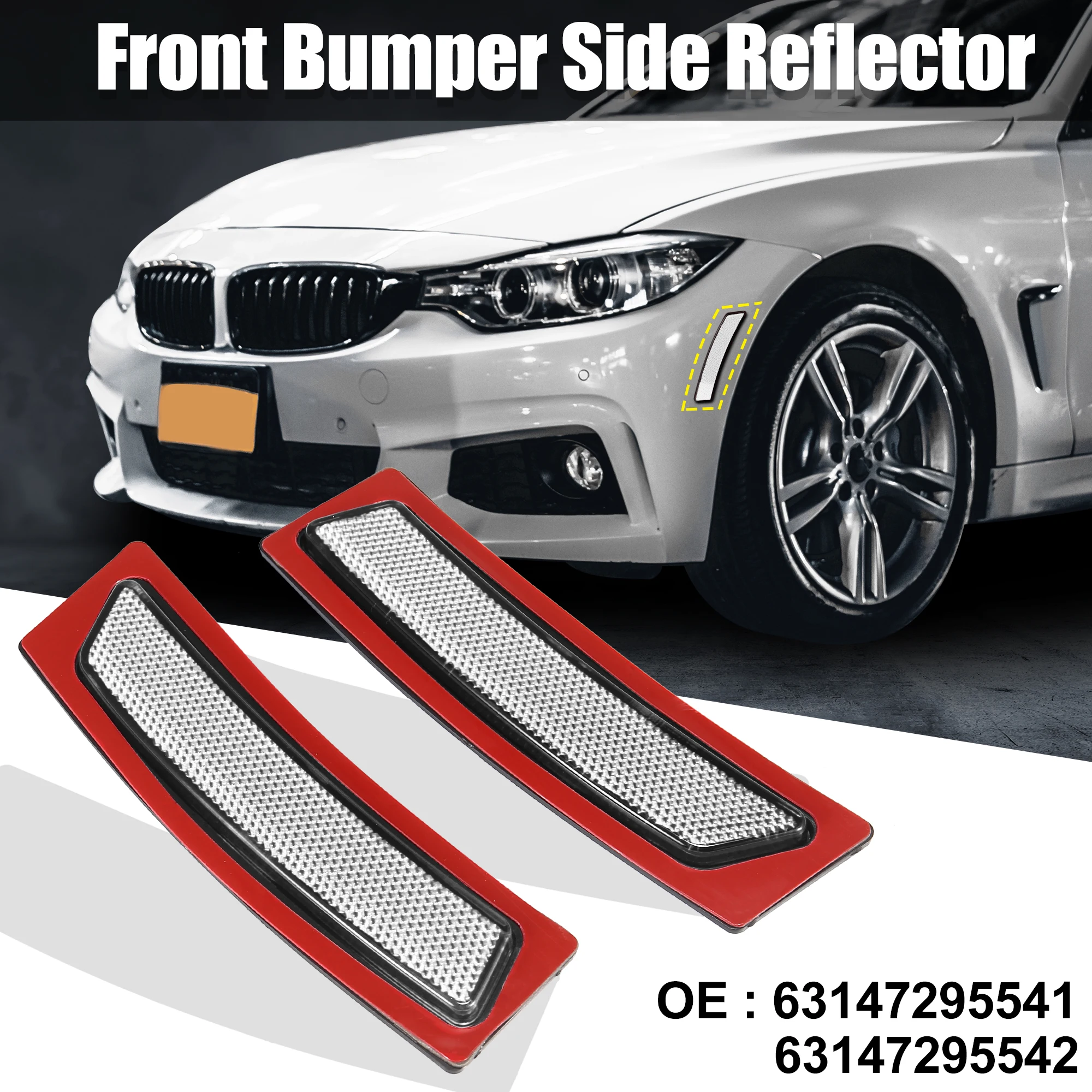 Uxcell Pair 63147295541 63147295542 Front Bumper Reflector Side Marker for BMW F30 F31 LCI 3 Series 320i M Sport 2016-2018