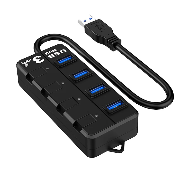 USB3.0HUB Splitter With Separate switch Suitable For Mouse U disk Printer multi-interface USB High-speed hub Converter