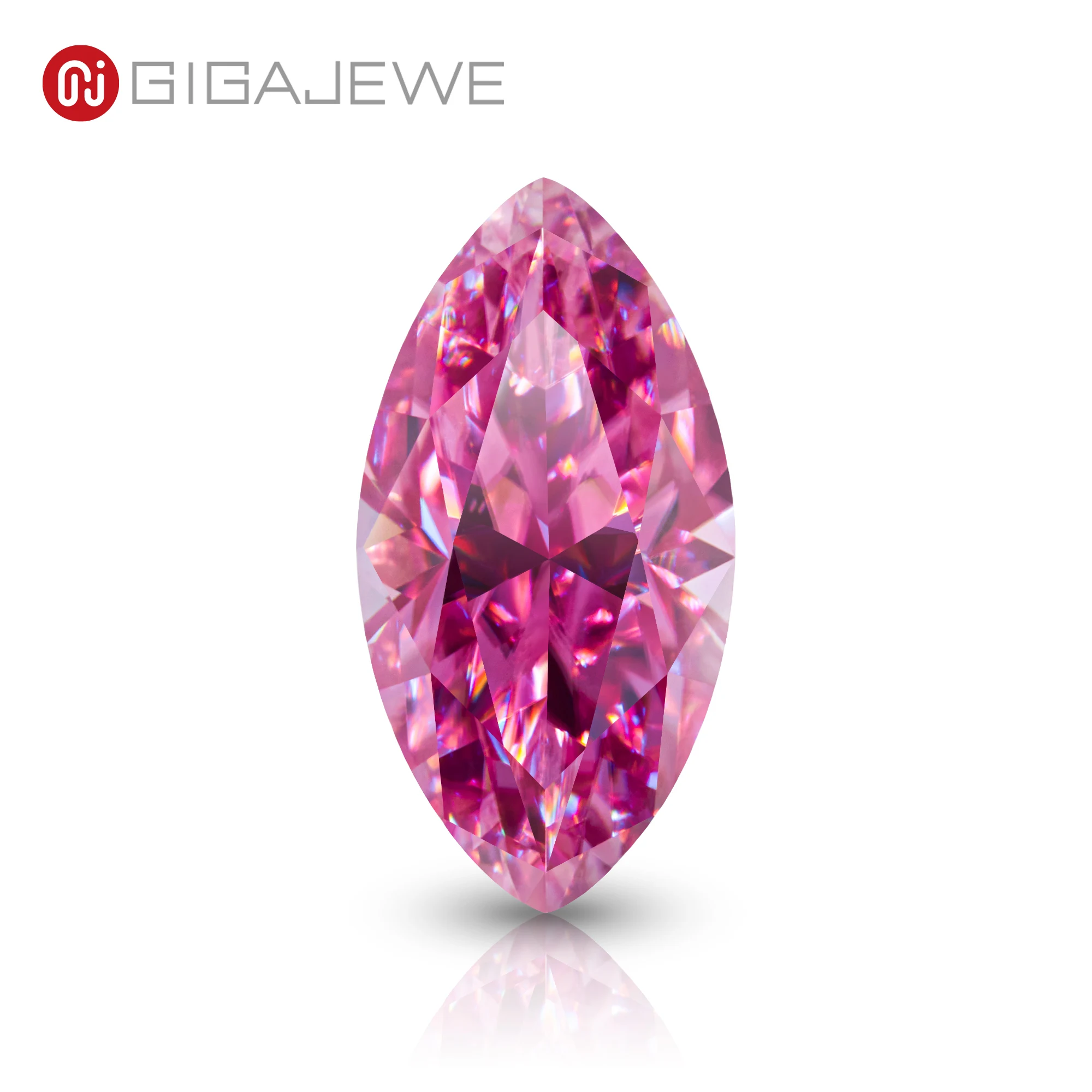 

GIGAJEWE Moissanite Hand-Cutting Marquise Red Pink Color VVS1 Premium Gems Loose Diamond Test Passed Gemstone For Jewelry Making