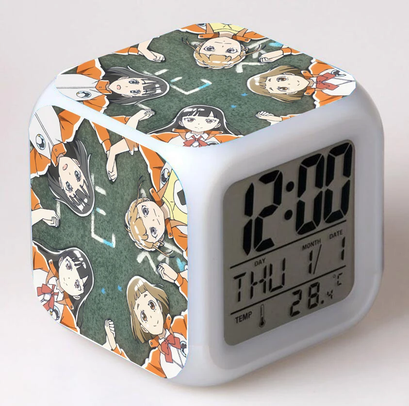Цифровой будильник с мультяшным рисунком, 7 цветов