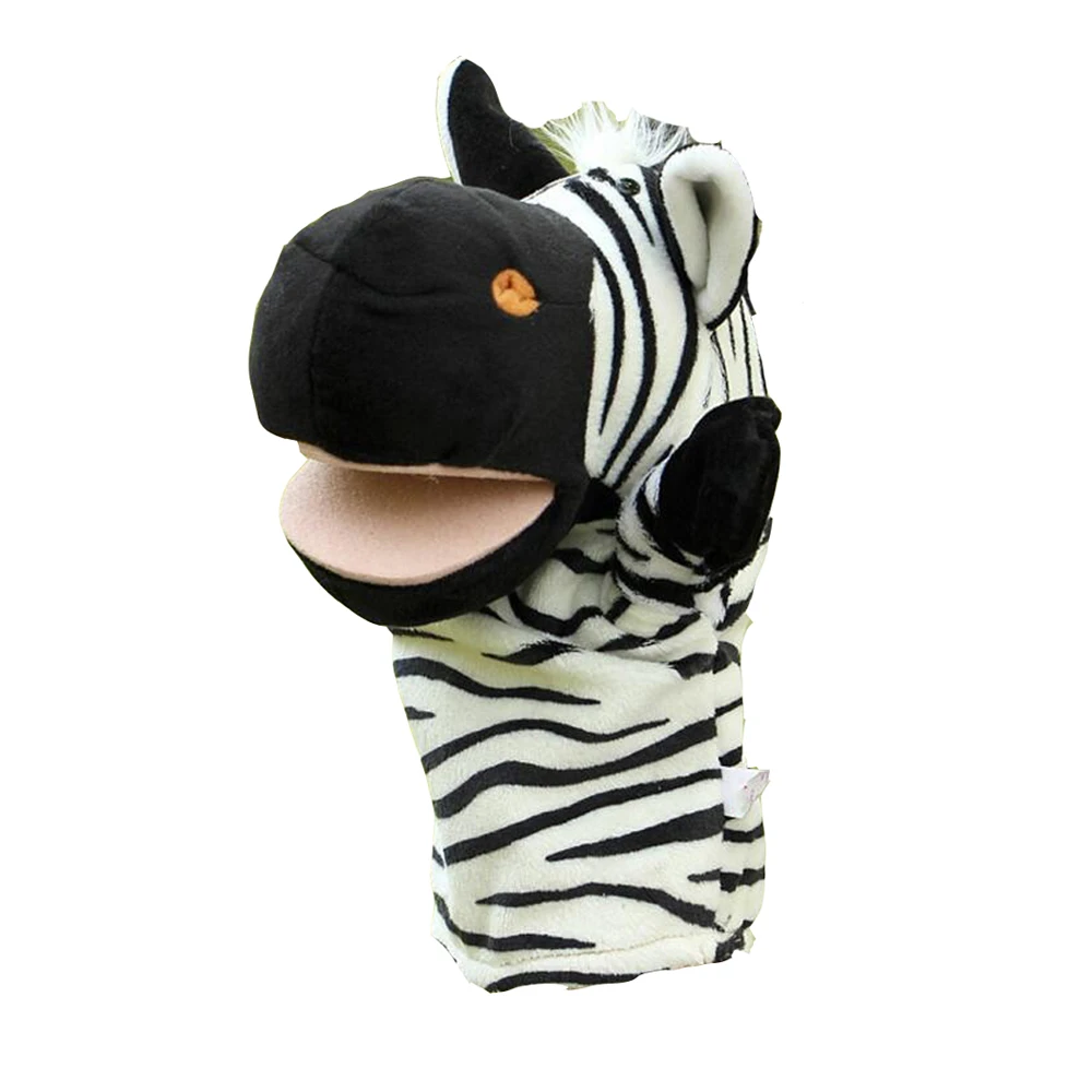 Crianças boneca zebra listras animal bebê pelúcia brinquedo recheado mão fantoche