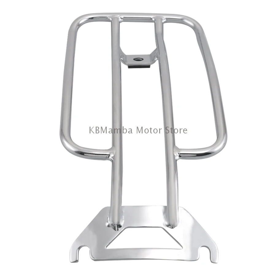 Rack de bagagem solo para motocicleta, cromado, suporte de prateleira para harley touring electra glide, rei da estrada, flhr, flhr, flck